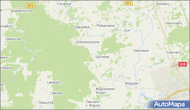 mapa Szyndziel, Szyndziel na mapie Targeo