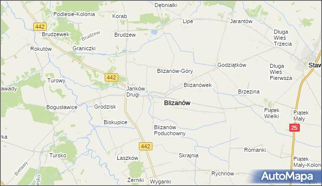 mapa Blizanów Drugi, Blizanów Drugi na mapie Targeo