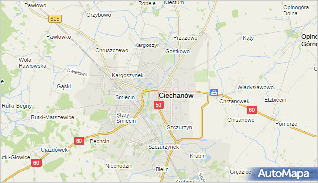 mapa Ciechanów, Ciechanów na mapie Targeo