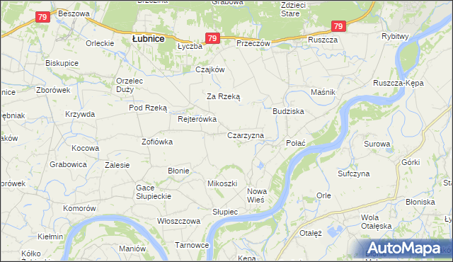 mapa Czarzyzna, Czarzyzna na mapie Targeo