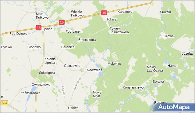 mapa Zawada gmina Golub-Dobrzyń, Zawada gmina Golub-Dobrzyń na mapie Targeo