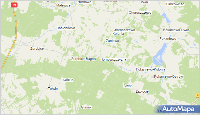 mapa Hornowszczyzna, Hornowszczyzna na mapie Targeo