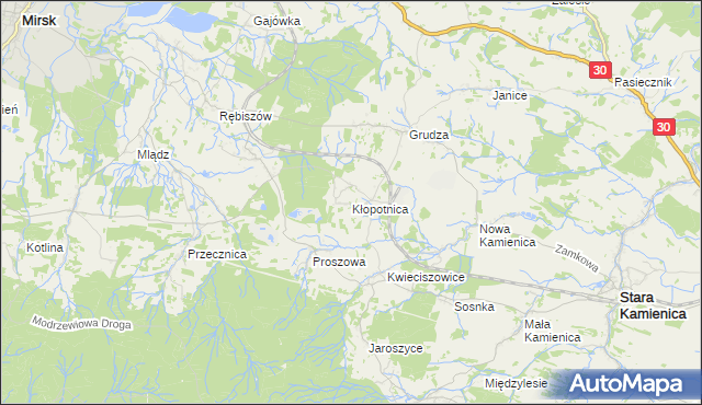 mapa Kłopotnica, Kłopotnica na mapie Targeo