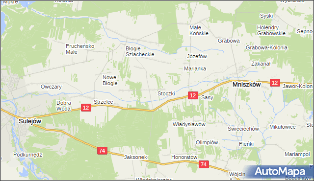 mapa Stoczki gmina Mniszków, Stoczki gmina Mniszków na mapie Targeo