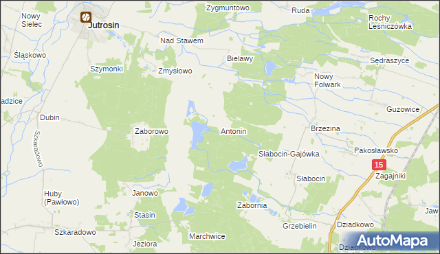 mapa Antonin gmina Cieszków, Antonin gmina Cieszków na mapie Targeo