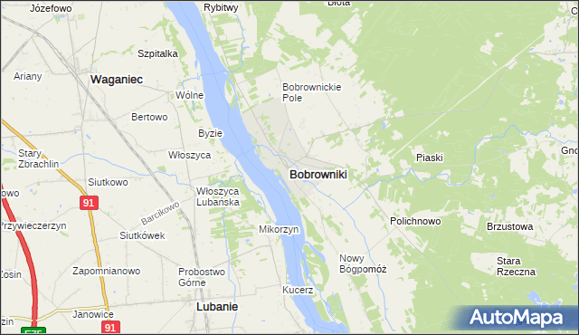 mapa Bobrowniki powiat lipnowski, Bobrowniki powiat lipnowski na mapie Targeo