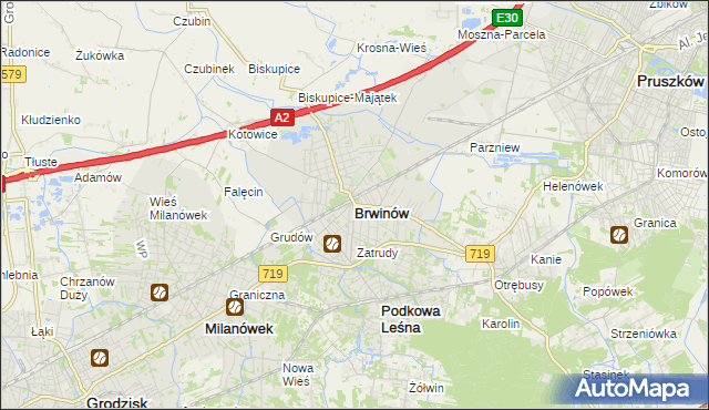 mapa Brwinów, Brwinów na mapie Targeo