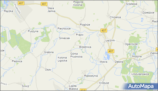 mapa Brzeźnica gmina Biała, Brzeźnica gmina Biała na mapie Targeo