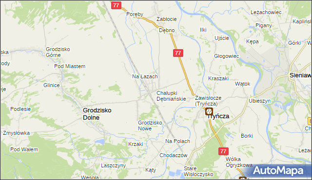 mapa Chałupki Dębniańskie, Chałupki Dębniańskie na mapie Targeo