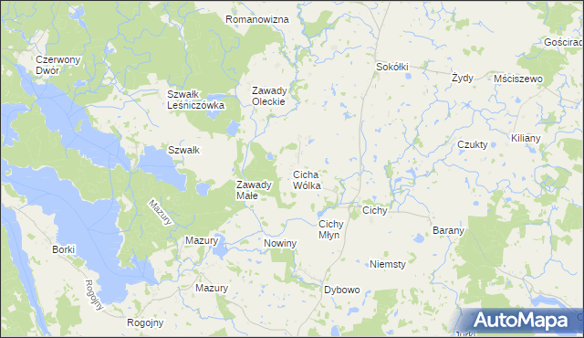 mapa Cicha Wólka, Cicha Wólka na mapie Targeo