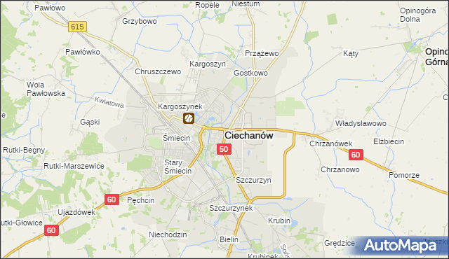 mapa Ciechanów, Ciechanów na mapie Targeo