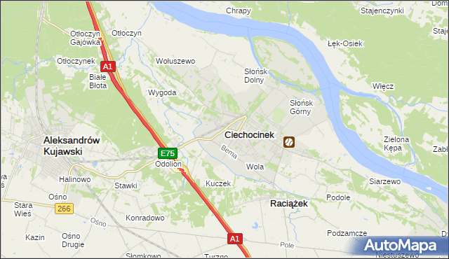 mapa Ciechocinek, Ciechocinek na mapie Targeo