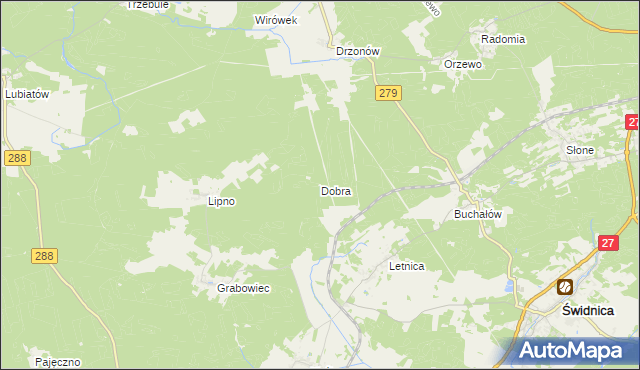 mapa Dobra gmina Świdnica, Dobra gmina Świdnica na mapie Targeo