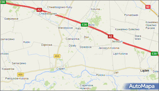 mapa Dziedzice gmina Lądek, Dziedzice gmina Lądek na mapie Targeo