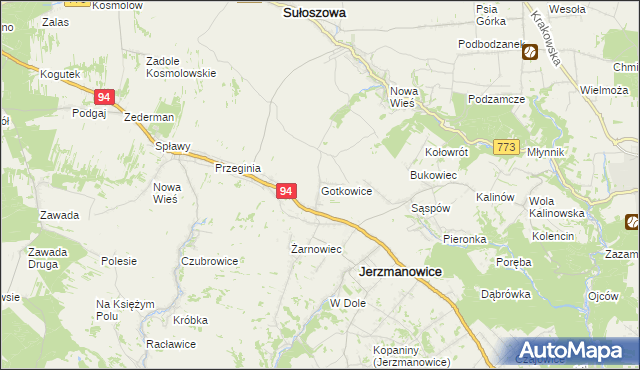 mapa Gotkowice, Gotkowice na mapie Targeo