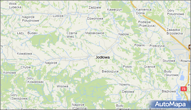 mapa Jodłowa, Jodłowa na mapie Targeo