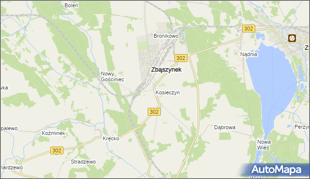 mapa Kosieczyn, Kosieczyn na mapie Targeo