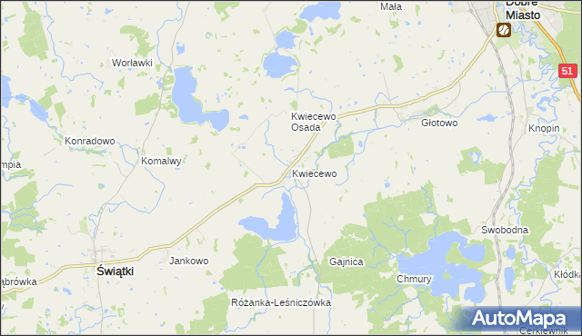 mapa Kwiecewo, Kwiecewo na mapie Targeo