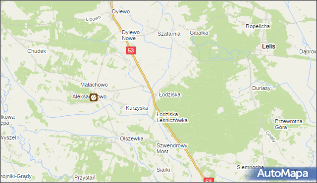 mapa Łodziska, Łodziska na mapie Targeo