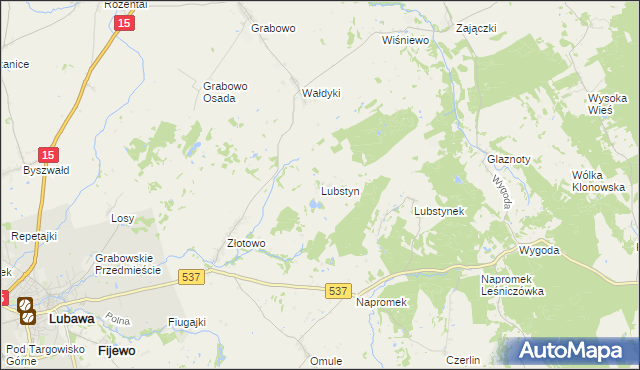 mapa Lubstyn, Lubstyn na mapie Targeo