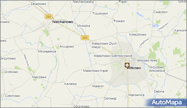 mapa Małachowo-Szemborowice, Małachowo-Szemborowice na mapie Targeo