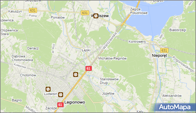 mapa Michałów-Reginów, Michałów-Reginów na mapie Targeo