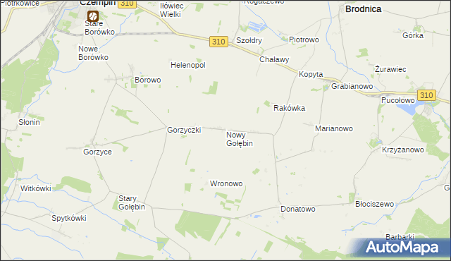 mapa Nowy Gołębin, Nowy Gołębin na mapie Targeo