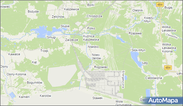 mapa Nowy Janów gmina Kluki, Nowy Janów gmina Kluki na mapie Targeo