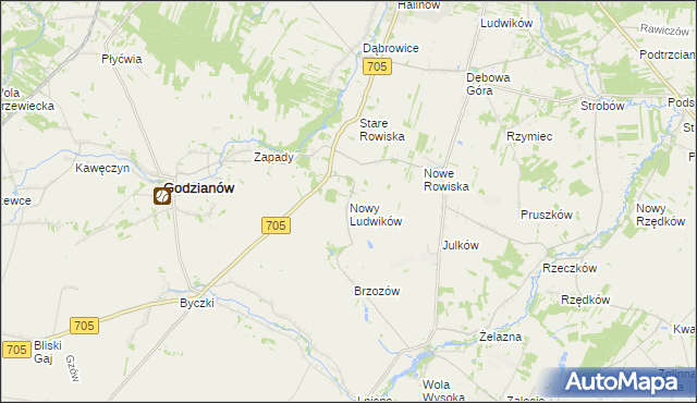 mapa Nowy Ludwików, Nowy Ludwików na mapie Targeo