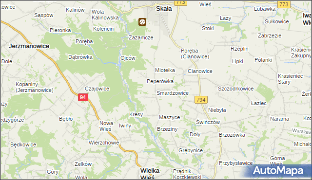 mapa Smardzowice, Smardzowice na mapie Targeo