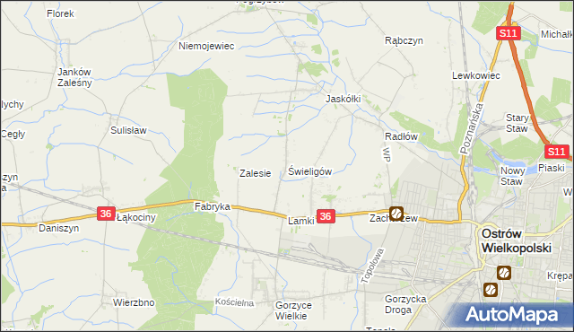 mapa Świeligów, Świeligów na mapie Targeo