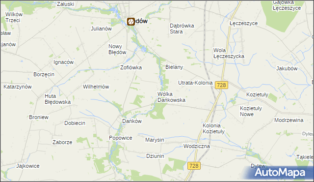 mapa Wólka Dańkowska, Wólka Dańkowska na mapie Targeo