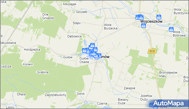 mapa Adamów powiat łukowski, Adamów powiat łukowski na mapie Targeo