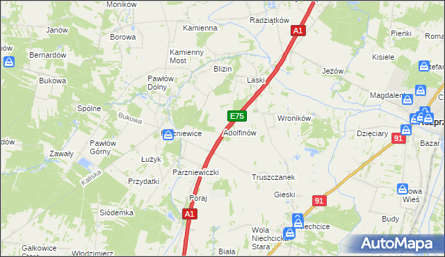 mapa Adolfinów, Adolfinów na mapie Targeo