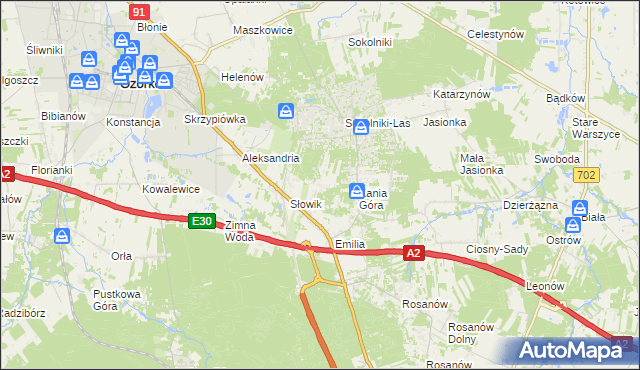 mapa Adolfów gmina Zgierz, Adolfów gmina Zgierz na mapie Targeo