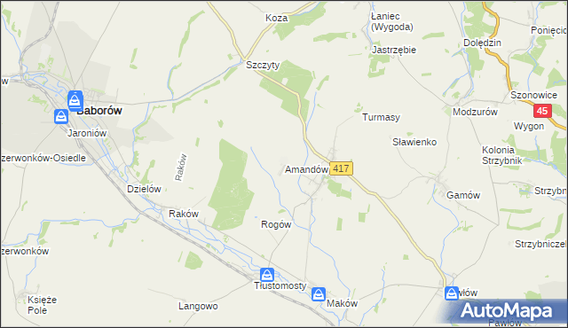 mapa Amandów, Amandów na mapie Targeo