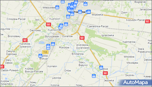 mapa Andrzejów Duranowski, Andrzejów Duranowski na mapie Targeo