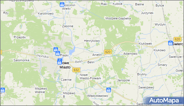 mapa Anielin gmina Nowe Miasto, Anielin gmina Nowe Miasto na mapie Targeo