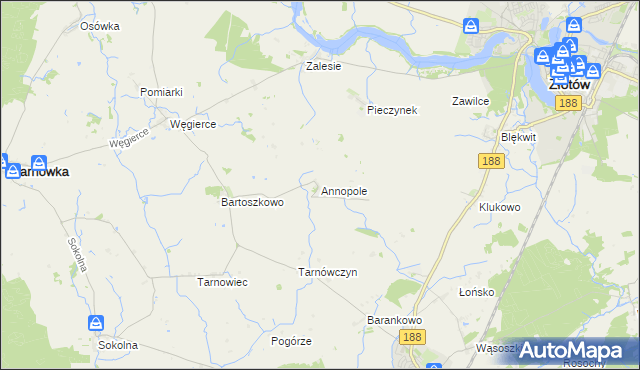 mapa Annopole gmina Tarnówka, Annopole gmina Tarnówka na mapie Targeo