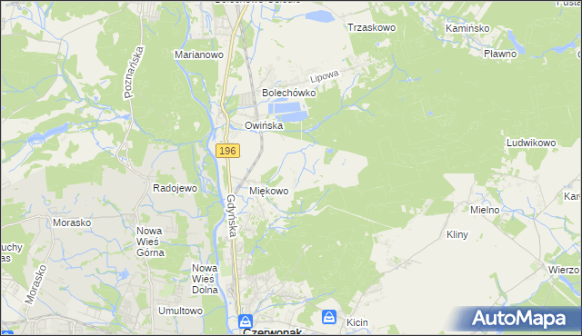 mapa Annowo gmina Czerwonak, Annowo gmina Czerwonak na mapie Targeo