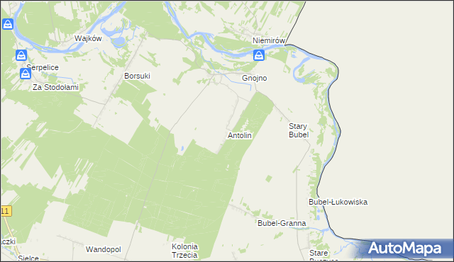 mapa Antolin gmina Konstantynów, Antolin gmina Konstantynów na mapie Targeo