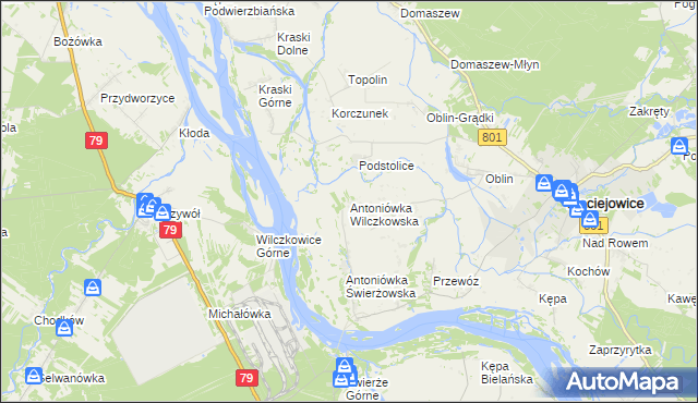 mapa Antoniówka Wilczkowska, Antoniówka Wilczkowska na mapie Targeo