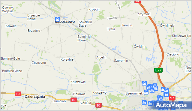 mapa Arcelin, Arcelin na mapie Targeo