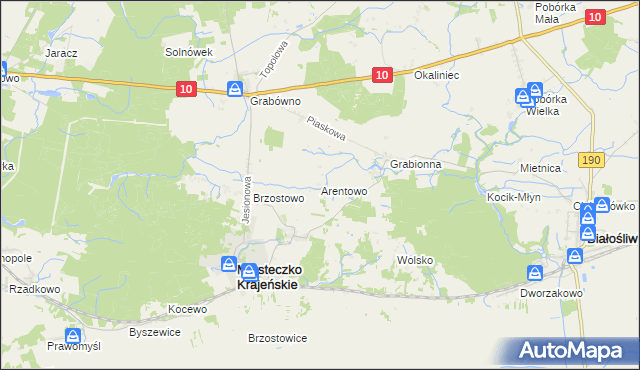 mapa Arentowo, Arentowo na mapie Targeo