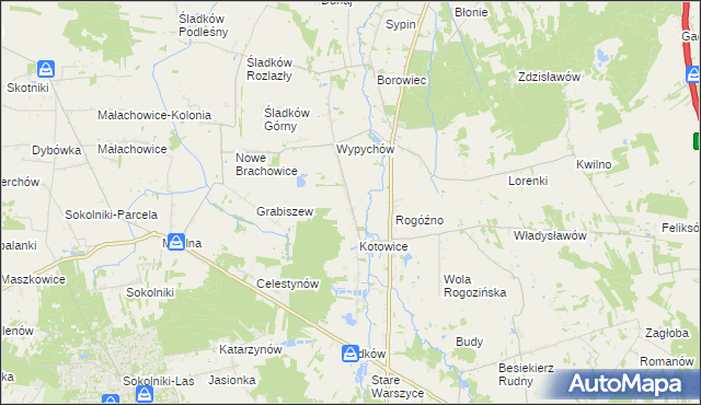 mapa Astachowice, Astachowice na mapie Targeo