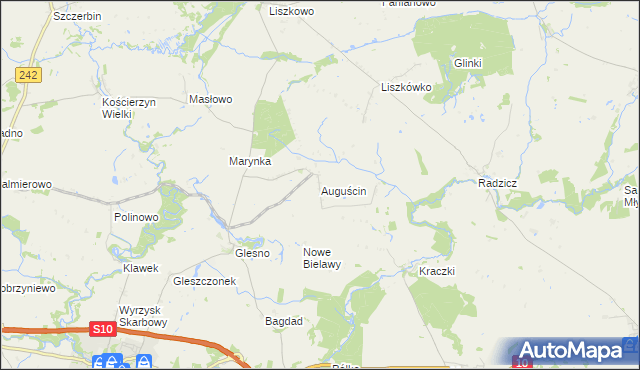 mapa Auguścin, Auguścin na mapie Targeo