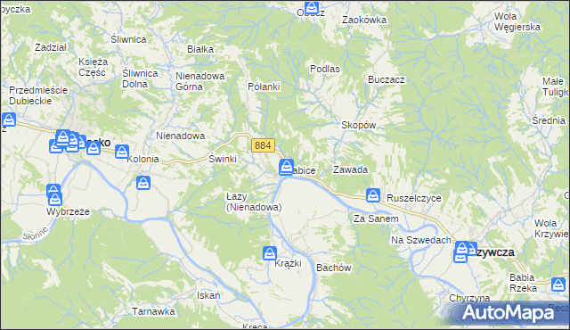 mapa Babice gmina Krzywcza, Babice gmina Krzywcza na mapie Targeo