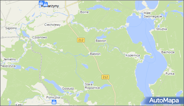 mapa Babilon gmina Chojnice, Babilon gmina Chojnice na mapie Targeo