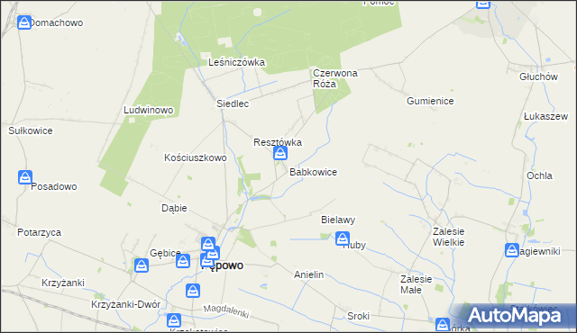 mapa Babkowice, Babkowice na mapie Targeo