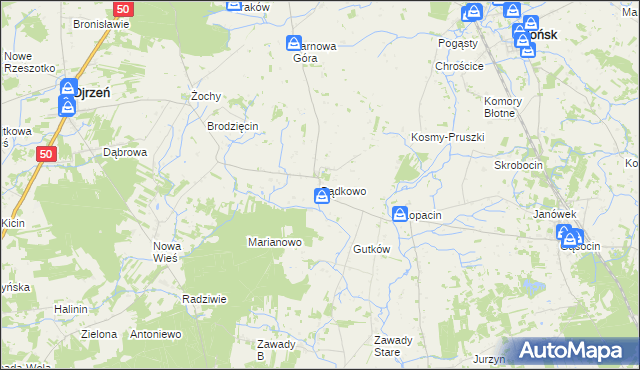 mapa Bądkowo gmina Sońsk, Bądkowo gmina Sońsk na mapie Targeo